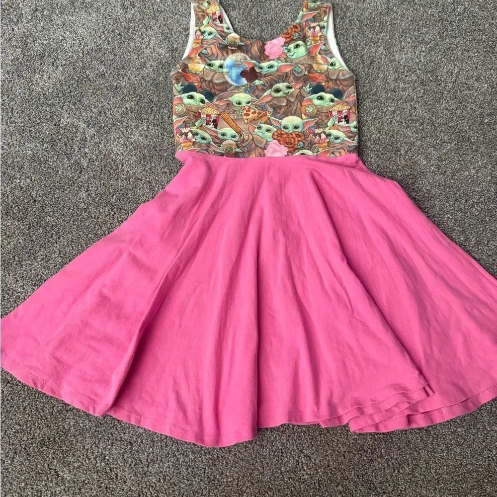 Malia + Kai Star Wars Baby Yoda/Grogu Handmade Twirl Dress Sz 6